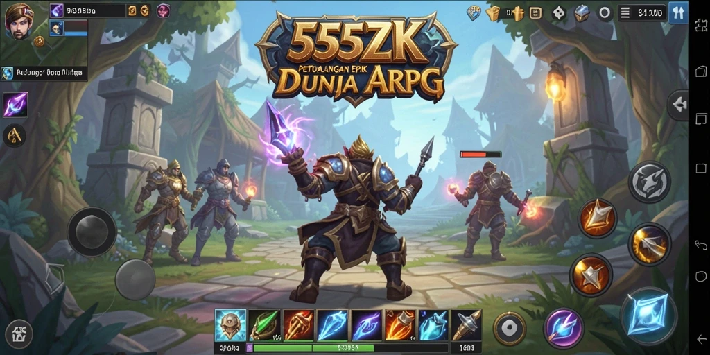 Tangkapan layar gameplay menunjukkan pertempuran epik di dunia <strong>555ZK</strong>.