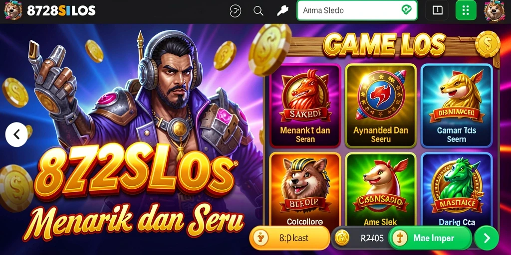 Tampilan gameplay mendebarkan di 8728SLOTS dengan berbagai tema slot.