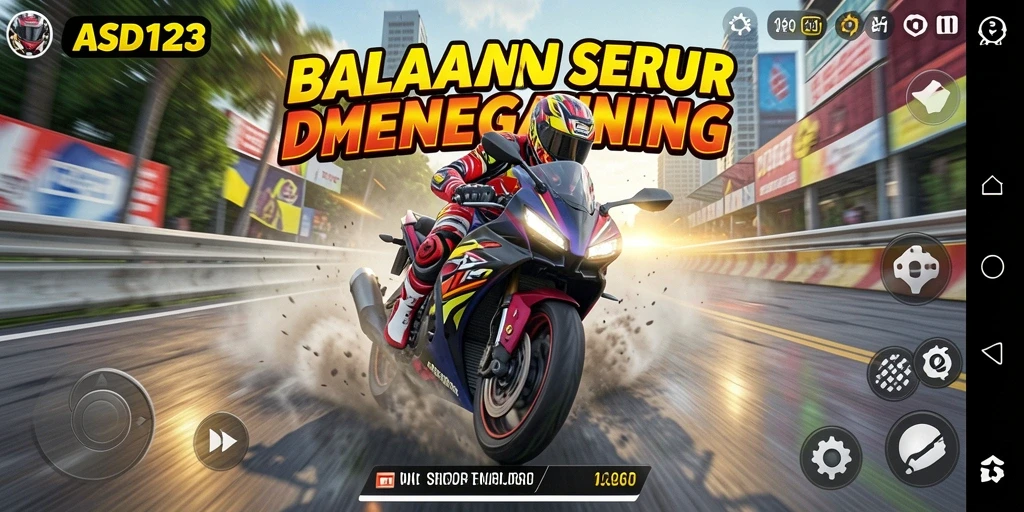 Gameplay seru balapan motor di ASD123 dengan lintasan menantang.