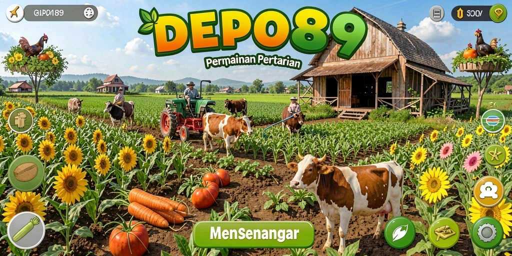 Gameplay seru DEPO89 dengan bercocok tanam dan merawat hewan.