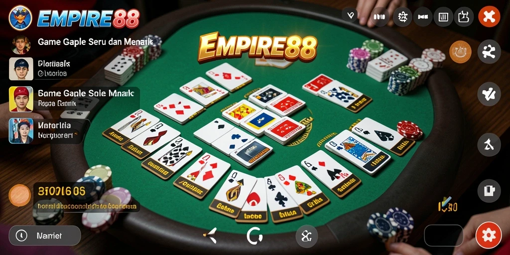 Screenshot gameplay EMPIRE88 dengan tema Gaple yang seru.