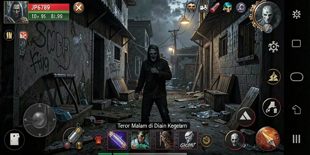 Tangkapan layar menampilkan momen mendebarkan dalam gameplay horor.