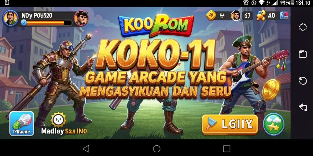 Tampilan gameplay KOKO11 yang penuh aksi dalam mode arcade.