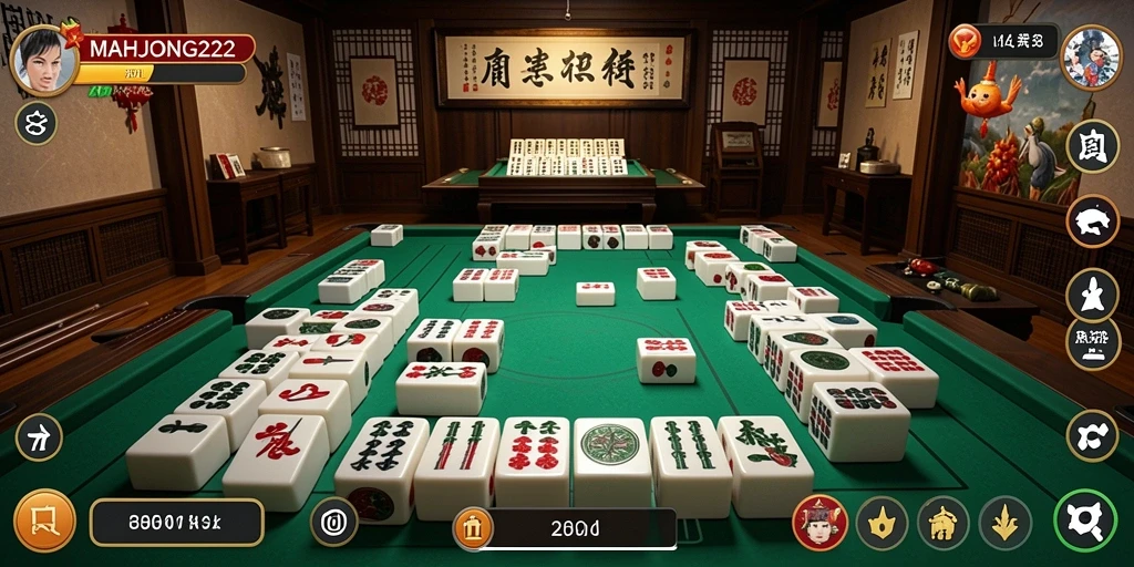 Screenshot gameplay MAHJONG222 dengan tampilan musik yang menarik.