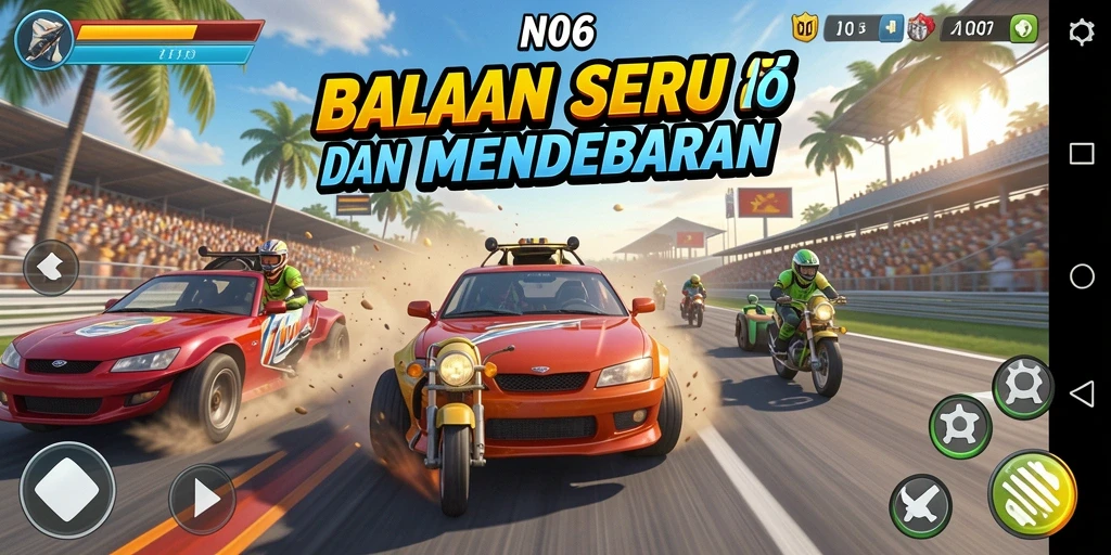 Gameplay balapan yang menarik dan seru di N06.