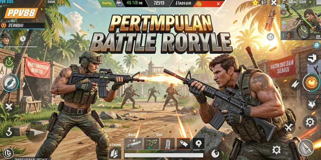 Tampilan menegangkan dari gameplay Battle Royale PPV88.