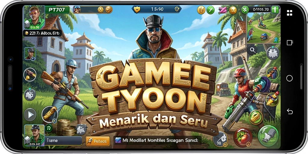 Screenshot gameplay PT707 menampilkan aksi mengelola bisnis Tycoon.