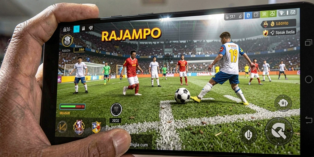 Tangkapan layar gameplay menarik dari RAJAMPO yang menampilkan aksi pertandingan.