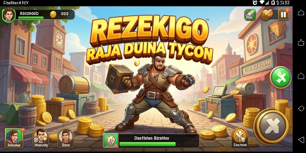 Screenshot gameplay REZEKIGO menunjukkan aksi manajemen bisnis yang seru.