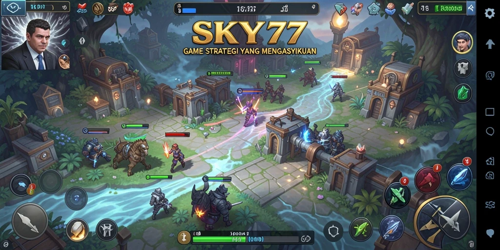 Tampilan gameplay strategis yang menarik dari SKY77.