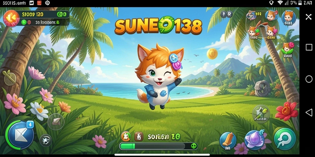 Tampilan gameplay SUNEO138 yang penuh warna dan menarik