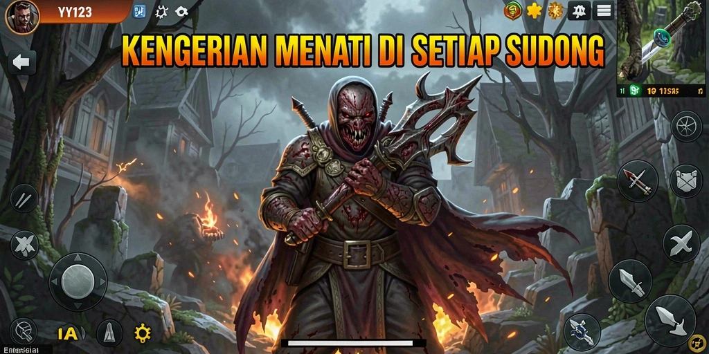 Gameplay YY123 yang mencekam dengan suasana horor yang kental.